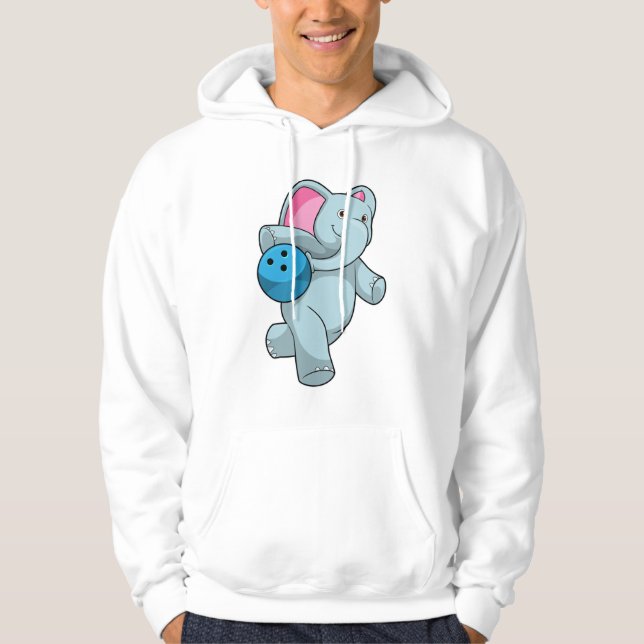 Sudadera Elefante en el Bowling con bolas (Anverso)