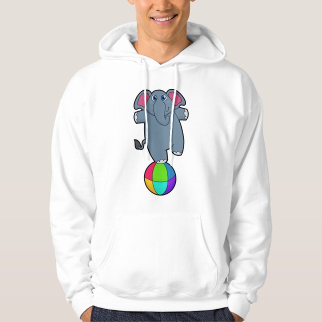 Sudadera Elefante en el circo con pelota de circo (Anverso)