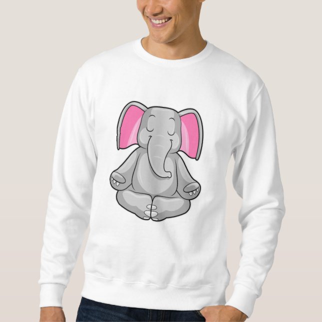 Sudadera Elefante en el yoga en las patas cruzadas (Anverso)