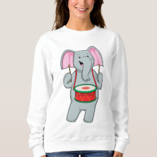Sudadera Elefante en la música con tambor