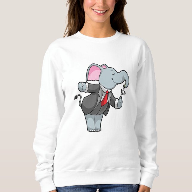 Sudadera Elefante en la música con triángulo (Anverso)