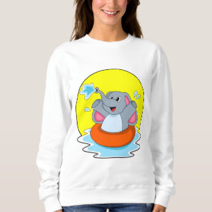 Sudadera Elefante en Natación con Aro Salvavidas