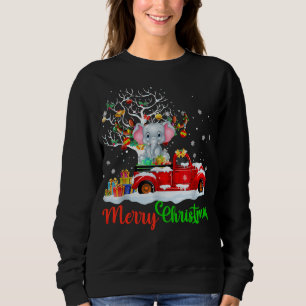 Sudadera Elefante En Navidades De Camiones Rojos Pajama Div