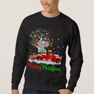 Sudadera Elefante En Navidades De Camiones Rojos Pajama Div
