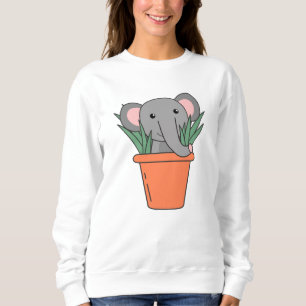 Sudadera Elefante En Plantas De Elefantes Graciosas De Blum