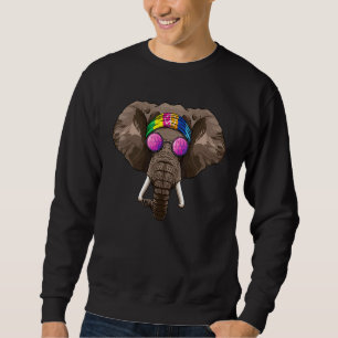 Sudadera Elefante hippie ama a animal hippie de 70 años