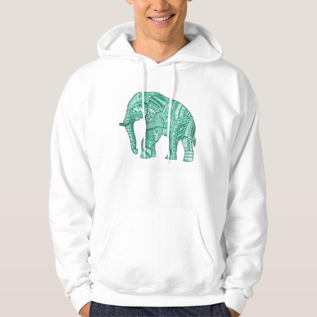 Sudadera Elefante Hoodie Pateada Básica de los Hombres (Anverso)