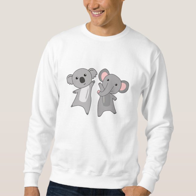 Sudadera Elefante Koala Cute Animales Para Niños (Anverso)