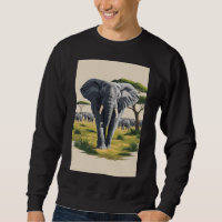 Elefante majestuoso de los hombres Savanna Sweatsh