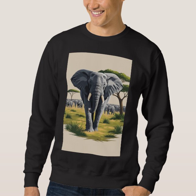 Sudadera Elefante majestuoso de los hombres Savanna Sweatsh (Anverso)