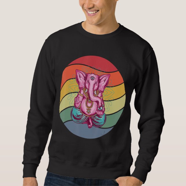 Sudadera Elefante meditante de yoga (Anverso)