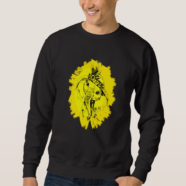 Sudadera Elefante Motif Animales africanos coloridos Anillo (Anverso)