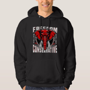 Sudadera Elefante Rojo   Conservador de la libertad de fami