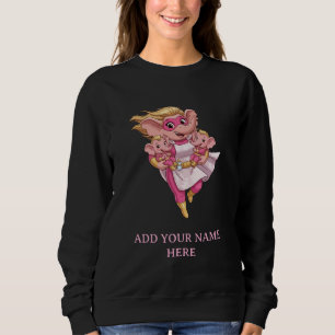 Sudadera Elefante Superheroe Personalizado Mamá de Gemelos 