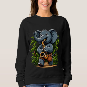 Sudadera Elefante tocando música divertida saxofoniana amor