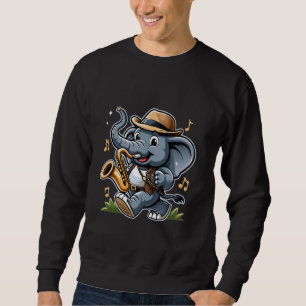 Sudadera Elefante tocando música divertida saxofoniana amor