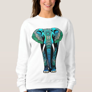 Sudadera Elefante Tribal Colorido - Vida silvestre artístic