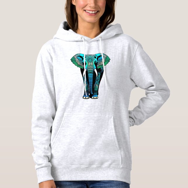 Sudadera Elefante Tribal Colorido - Vida silvestre artístic (Anverso)