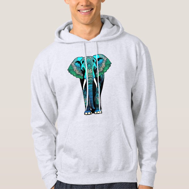 Sudadera Elefante Tribal Colorido - Vida silvestre artístic (Anverso)