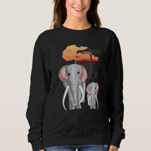 Sudadera Elefantes África Animales Niños Elefantes Amanecer