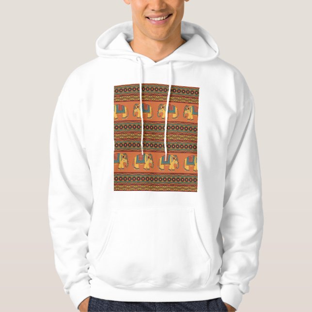 Sudadera Elefantes Indios, Naranjas Tradicionales Sin Marea (Anverso)
