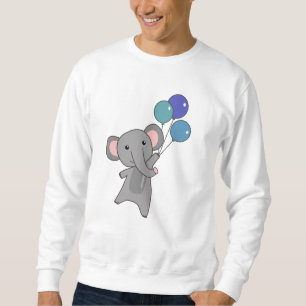 Sudadera Elefantes moscas con globos, niños dulces