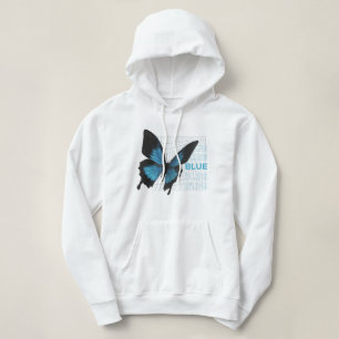 Sudadera Elegancia de mariposa azul: Hoodie para damas y Ch