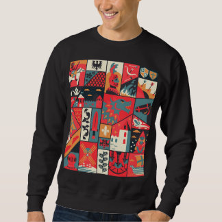 Sudadera Elegancia medieval: diseño de patrones sin foco