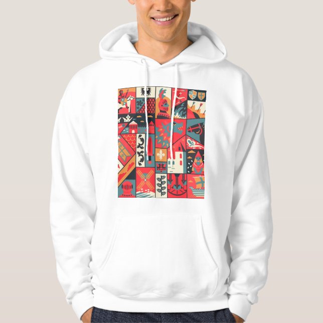 Sudadera Elegancia medieval: diseño de patrones sin foco (Anverso)