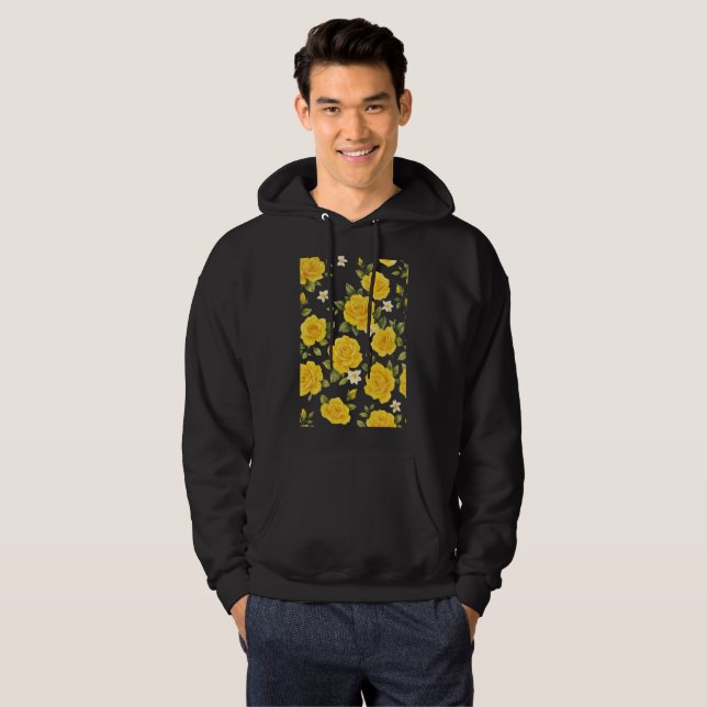 Sudadera Elegancia Rosa dorada en negro (Anverso completo)