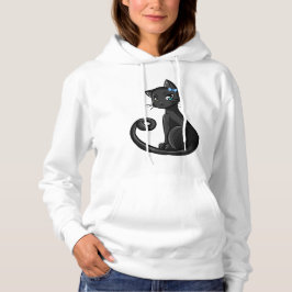 Sudadera Elegant Black Cat Hoodie – Mystic & Cute Style
