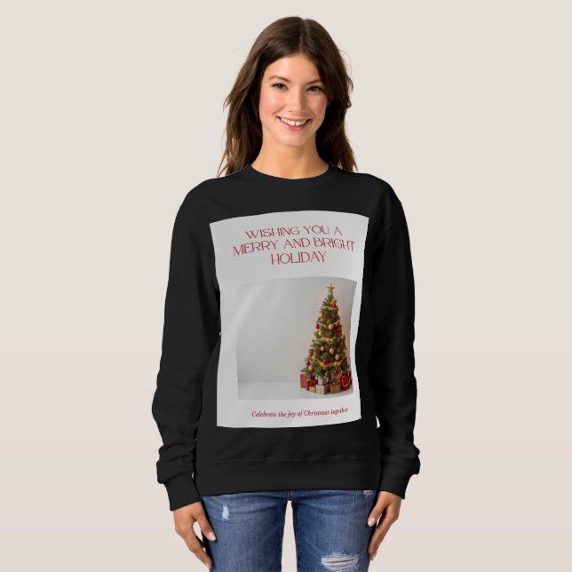 Sudadera Elegant Christmas Tree Holiday Sweatshirt – Festiv (Anverso completo)
