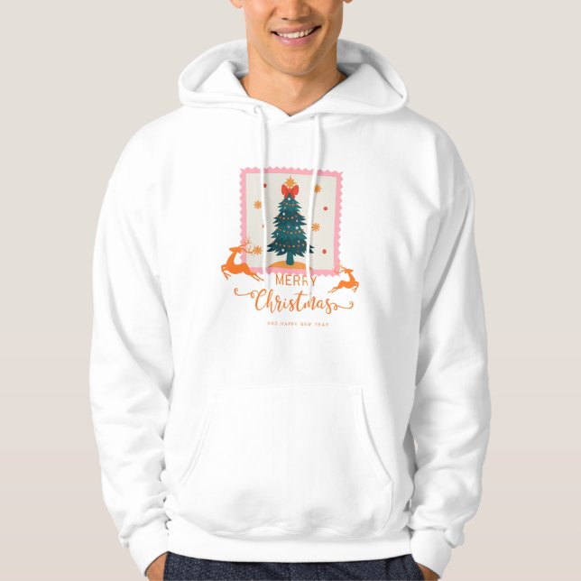 Sudadera 🎄 Elegant Christmas Tree with Reindeers – Merry (Anverso)