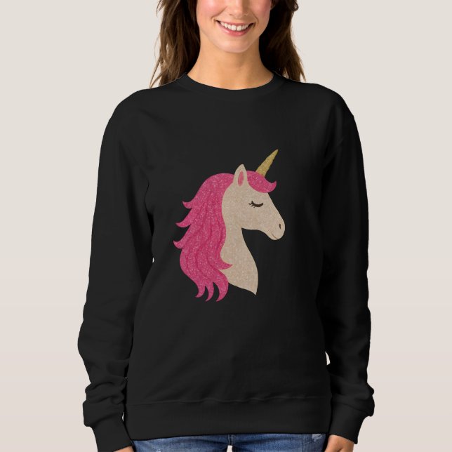Sudadera Elegant Glitter Unicorn with Sparkle Style (Anverso)