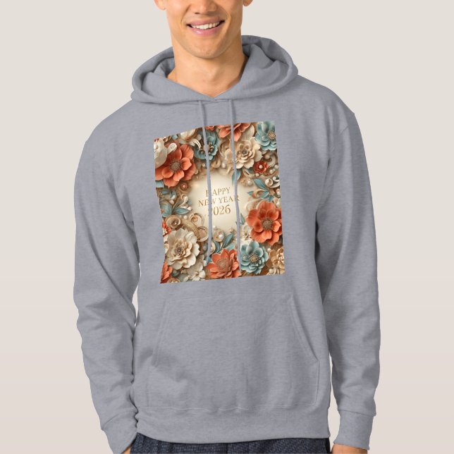 Sudadera elegant happy new year floral hoodie (Anverso)