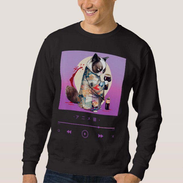 Sudadera Elegant Kimono-wearing Cat in Japanese Style (Anverso)