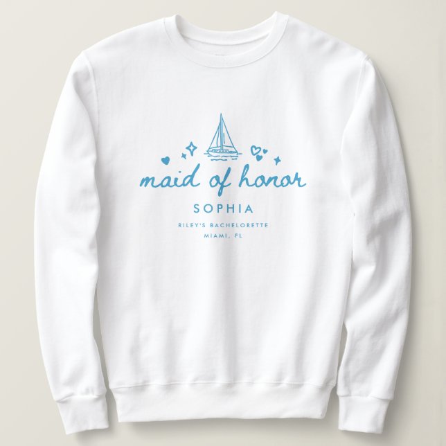 Sudadera Elegant Maid of Honor Script Bachelorette Wedding (Anverso del diseño)