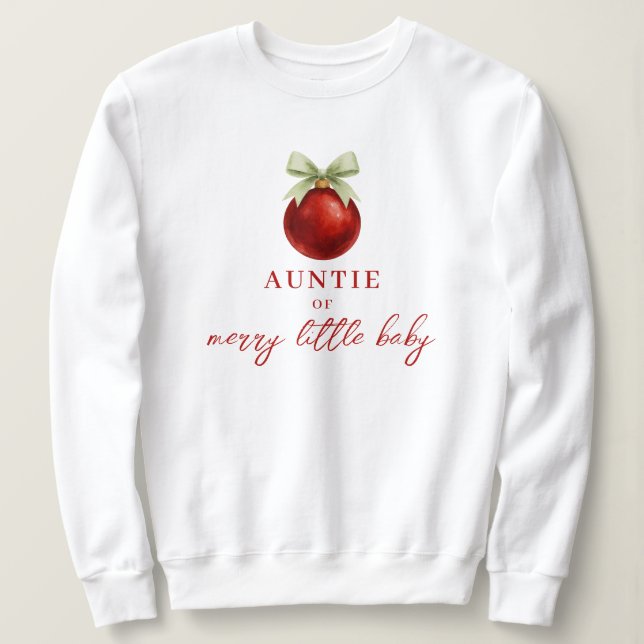 Sudadera Elegant Merry Little Christmas Baby Shower Aunt (Anverso del diseño)