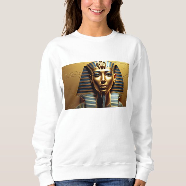 Sudadera  Elegant Nefertiti Pharaoh Line Art – Women's Egyp (Anverso)