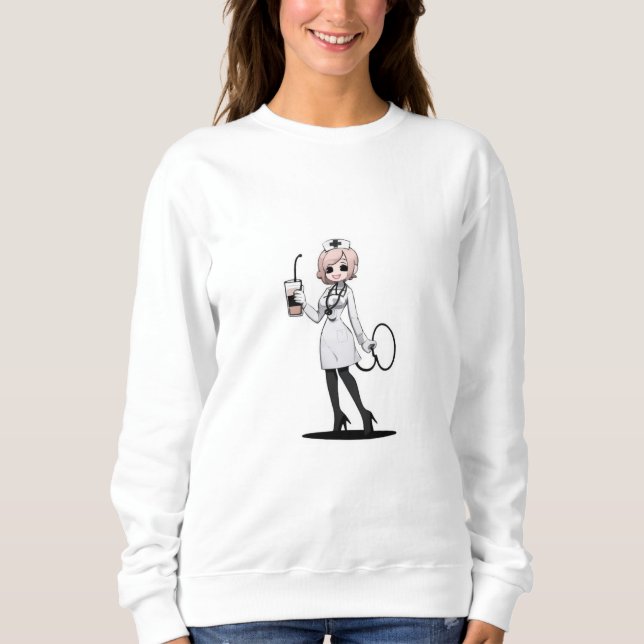Sudadera Elegant Nurse Coffee Sweatshirt (Anverso)