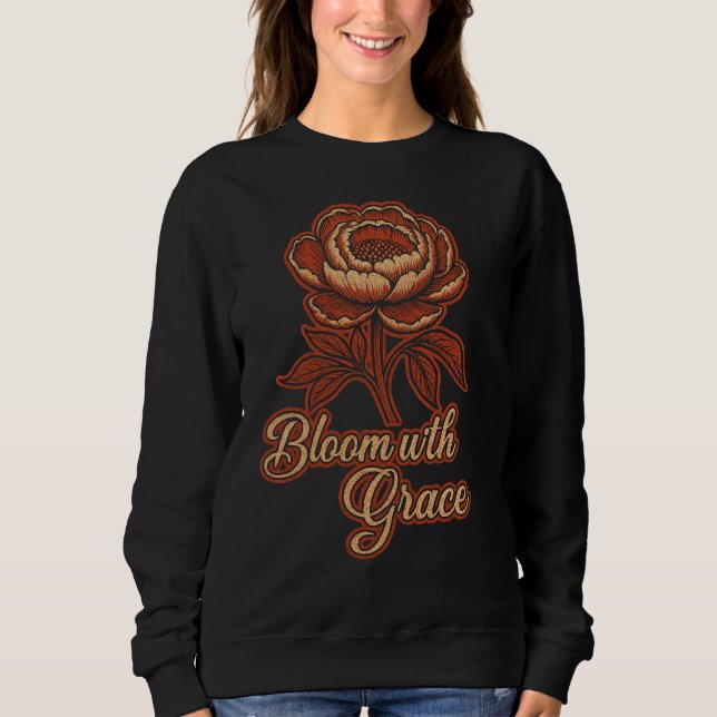 Sudadera Elegant Peony "Bloom with Grace" Floral Women's (Anverso)