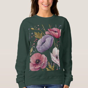 Sudadera Elegant Whimsical Watercolor Poppies Botanical