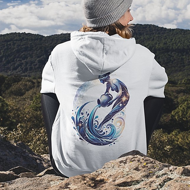 Sudadera Elegante acuarela Aquarius Zodiac (Subido por el creador)