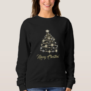 Sudadera Elegante árbol de navidad navideña de oro
