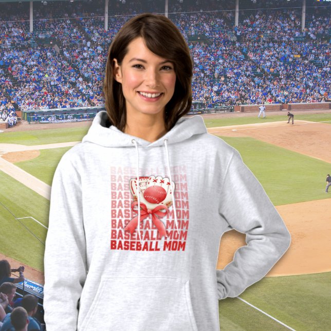 Sudadera Elegante BASEBALL MOM Mitt Ball Bow (Subido por el creador)