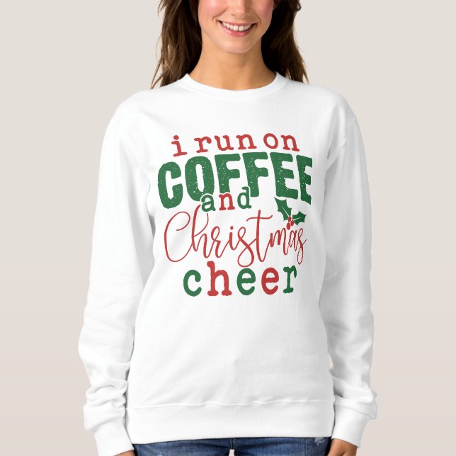 Sudadera Elegante café gracioso y Navidades animan a las mu (Anverso)