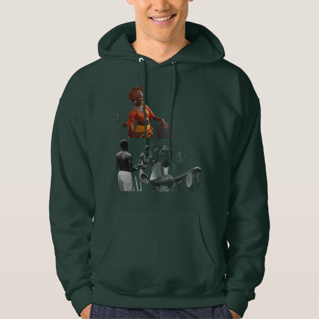 Sudadera "Elegante Camiseta Verde Oscura Hoodie - Cómodo (Anverso)