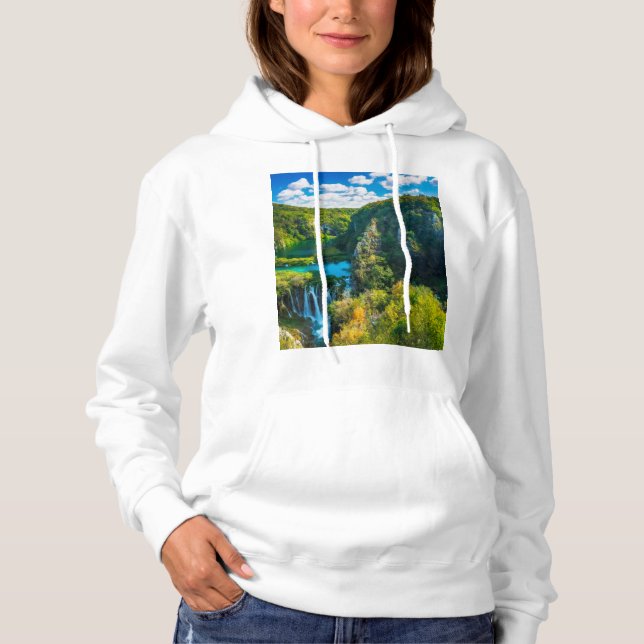 Sudadera Elegante cascada escénica, Croacia (Anverso)