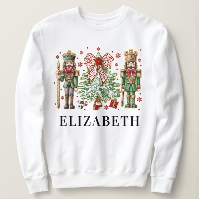 Sudadera Elegante Chinoiserie Nutcracker Vibes navideñas na (Anverso del diseño)