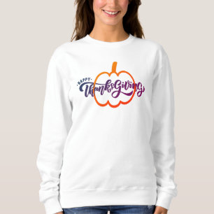 Sudadera Elegante Feliz Día de Acción de Gracias con Calaba